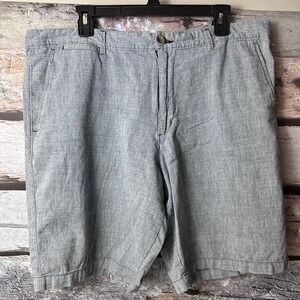 Merona Mens Gray Shorts Size 38  Bermuda Light Grey 100% Cotton Casual